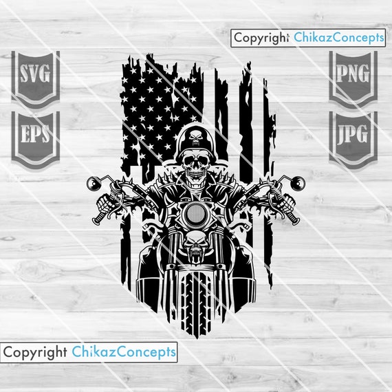 Download Usa Biker Skull Svg File Biker Skull Svg Biker Clipart Etsy