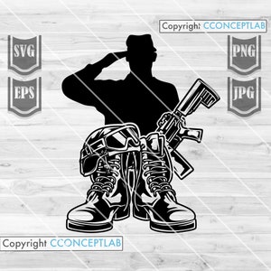 Veteran Salute Svg File || Veteran Clipart || Army Veteran Svg || Combat Boots Svg | Military Veteran Svg | Veteran Cut Files | Veteran Png