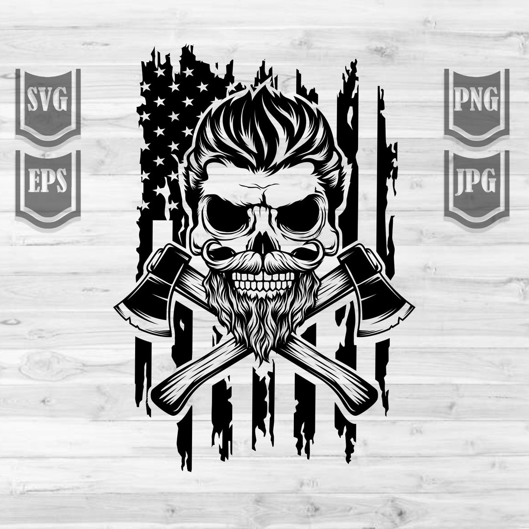 US Lumberjack Svg Wood Man Svg USA Woodland Stencil Wood Dad Svg