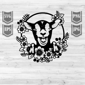 Download Goat Svg Floral Goat Svg Files For Silhouette Cameo And Etsy