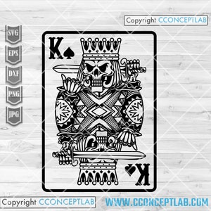 King of Spade svg | Cards Clipart | Prince Skull Cutfile | Deck of Card Stencil | Knight dxf | Playing Card jpeg | Gamble Shirt png | Casino