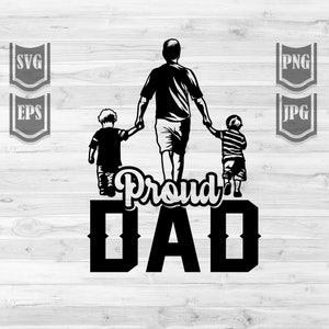 Stolzer Vater zweier Söhne svg | DadLife Schnittdatei | Papa Geschenk Idee jpg | Dad Life dxf | Vatertag Clipart | Familien Shirt png| Wie Papa wie Sohn