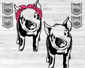 豚 svg | かわいい豚のクリップアート || 2 つのデザイン | 農場の豚 svg || 豚 svg || 豚 PNG || 農場の動物 svg | 豚 PNG | 豚のイラスト | 切り抜きファイル