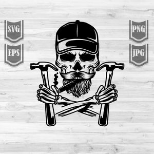 Carpenter svg | Repair Skull Svg File | Carpenter Svg | Repair Svg | Construction Svg | Hammer Svg | Repairman Svg | Carpenter Shirt Cutfile
