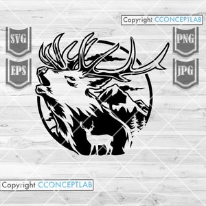 Elk Deer svg | Elk Deer Clipart | Outdoor svg | Boho svg | Elk Deer png | Deer Cutfile | Elk svg | Camp Life svg| Outdoor Shirt svg| Elk png