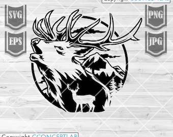 Elk Deer svg | Elk Deer Clipart | Outdoor svg | Boho svg | Elk Deer png | Deer Cutfile | Elk svg | Camp Life svg| Outdoor Shirt svg| Elk png