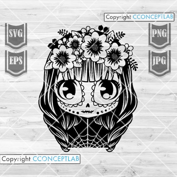 Cute Gothic Girl Clipart | Gothic Girl svg | Gothic Clipart | Gothic Cutfile | Goth svg | Cute Halloween Shirt svg | Spooky svg | Horror svg