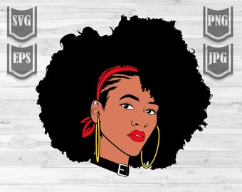Afro Girl Svg Datei || Schwarzes Afro Girl Svg || African American Girl Svg || Geschnittene Files || Schwarze Frau Svg || Funky Woman svg || Afro Haarsvg