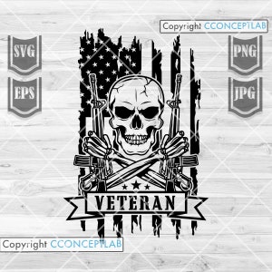 US Veteran Skull svg | Military Skull svg | Veteran Dad | Veteran Clipart | Veteran Cutfile | Military svg | Veteran Shirt svg | US Army svg