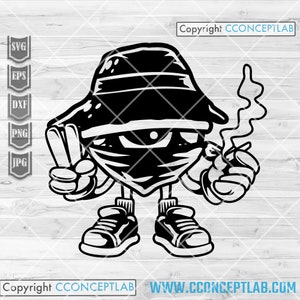 Maskottchen Auge rauchendes Weed svg | Puss und Puff Clipart | Cannabis Cutdatei | Kush Gelenk dxf | Rasta Shirt png | 420 Schablone | Dope Marihuana jpg