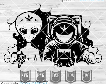 Best Bud Alien x Astro svg | Dope Outer Space Clipart | Weed dxf | Rasta Astronaut Cut File | Kush Shirt png | 420 Cannabis jpg | Marijuana