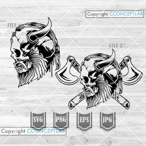 Viking Skull svg | Warrior Skull svg | Viking Clipart | Viking Cutfile | Viking Shirt svg | Warrior Clipart | Warrior Shirt svg | Viking dxf
