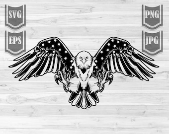US Patriotic Eagle Svg File || American Eagle Clipart || 4th of July svg || Memorial day svg || US Eagle svg || USA Flag Svg || Cutting File
