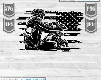 Biker Skull USA svg | Biker Skull png | Biker svg | Biker Skull Clipart | US Biker Cutfile | Biker Shirt svg | Biker Dad svg| Bike Rally svg