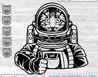 Astronauten Katze svg | Weltraum Clipart | Galaxy Schablone | Raumschiff Cutdatei | Astro Tier Shirt png | Sonnensystem Reise dxf | Alien jpeg
