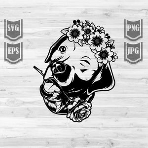 Cute Labrador Dog svg / Floral Retriever Clipart / Hooman Mom Clipart / Doggo Dad Cutfile / Paw Shirt png / Animal Lover Gift Idea / Puppy