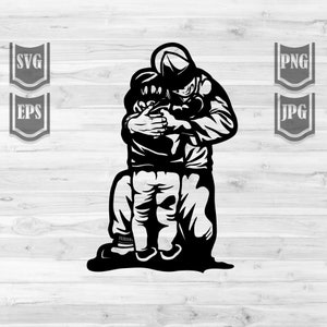 Vater und Sohn Hugging svg | Beste Papa Shirt png | Papas Liebe Clipart | Vatertag Geschenkidee DXF | Dad Cutfile | Mann Hugs Boy Schablone