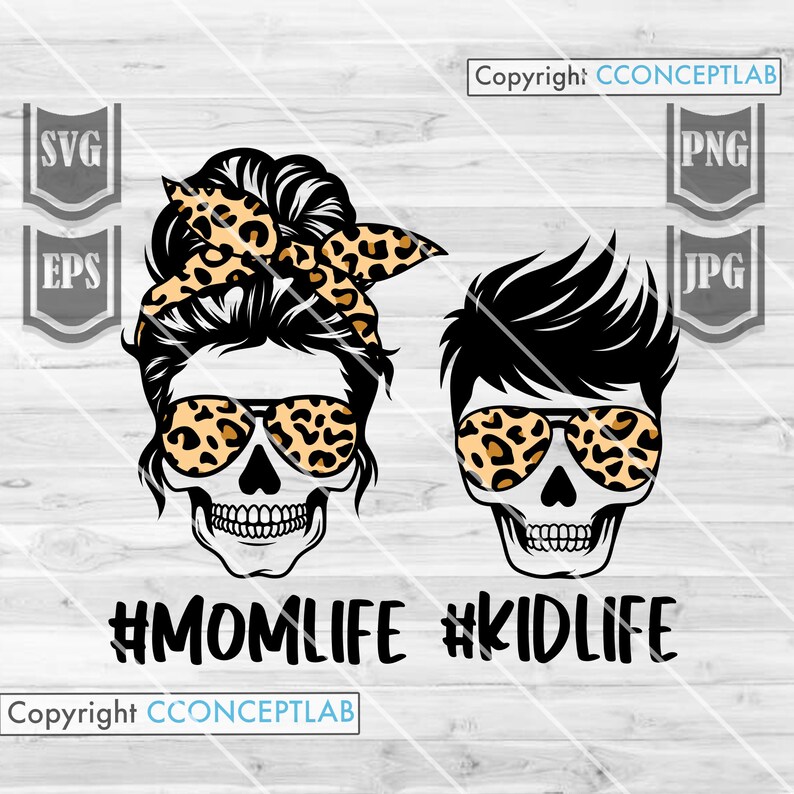 Download Mom Life Kid Life Svg Mom Life svg Leopard Mom Skull Svg | Etsy