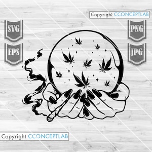 Svg de mauvaises herbes | Boule de cannabis || Boule de cristal svg || Svg cannabis || Marijuana Svg || Joint émoussé svg || Fumer de l'herbe Svg || Svg rasta | 420 svg