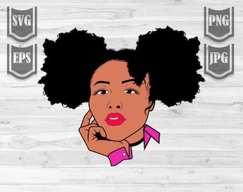 Afro svg | Afro Mädchen-Svg-Datei || Schwarze Afro Mädchen zwart ||Afrikanisch amerikanische Mädchen Form || Schnitt Dateien || Schwarze Frau || Funky Frau svg