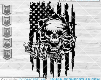 Skull svg | Mechanical Skull svg | Mechanic Dad Cutfile | Wrench | Mechanic Tools | Garage Tool | USA Flag Tear Off | US Patriotic Shirt png