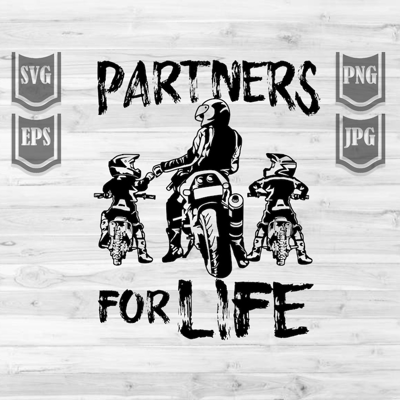 Download Riding Partners for Life Svg File Father and Sons Biker | Etsy