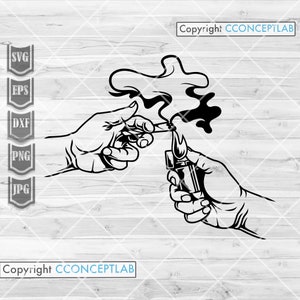 Hand smoking Weed svg | Beleuchtungsgelenk Cutfile | Cannabis Clipart | Marihuana Schablone | Rasta 420 Shirt png | Pass und Puff dxf | Dope Kush