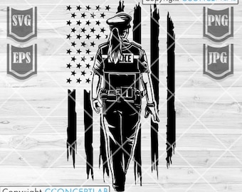 US Police Lady svg | US Blue Thin Line svg | US Police Woman svg | Police Woman png | Police Clipart | Police Cutfile | Police Shirt svg