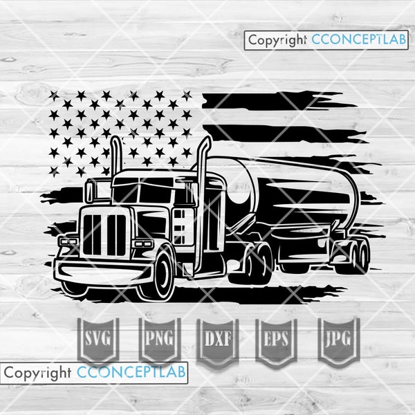 US Oil Truck svg | Oiler Cut File | Trucker Dad Gift Idea png | Truck Driver dxf | Oil Transport Company Monogram | Skilled Worked Clipart