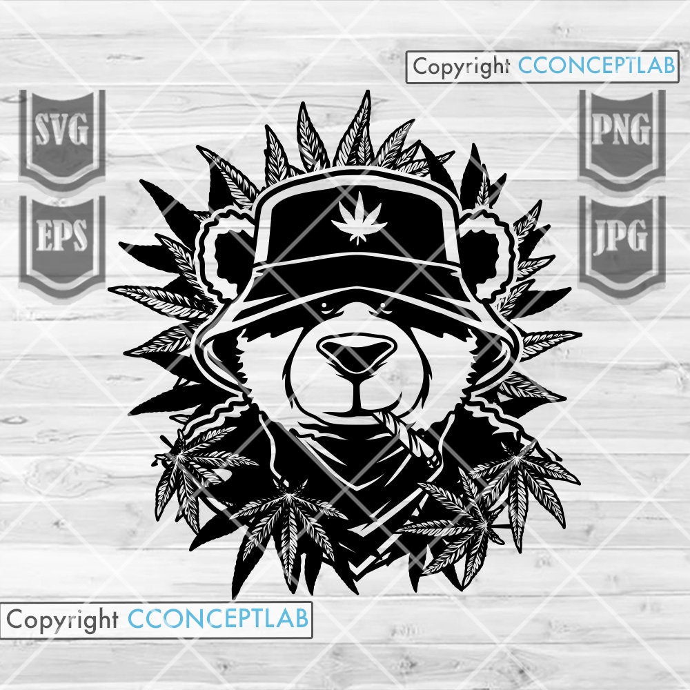 Teddy Bear Smoking Weed Svg | Cannabis Clipart | Marijuana Cut File ...