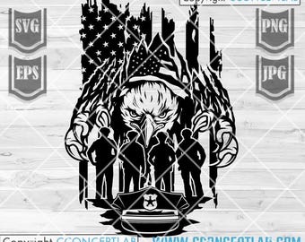 Police svg | Police Squad svg | Policemen Clipart | USA Patriotic Shirt png | Blue Thin Line svg | Eagle svg | First Responder | Police Dad