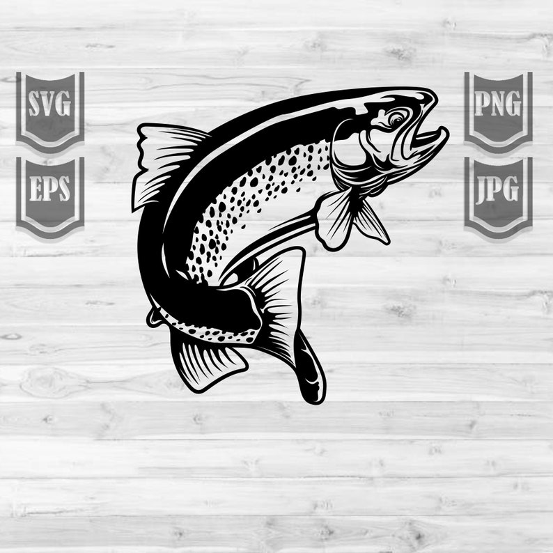 Download Trout Fish svg File Fishing svg Lake Fishing svg | Etsy