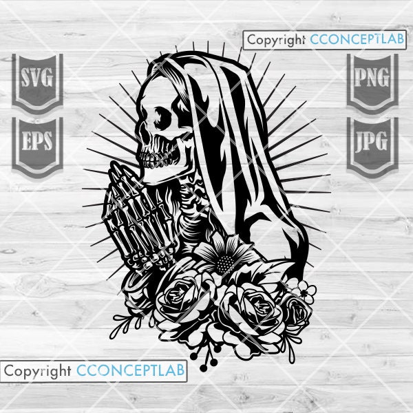 Skull Mary svg | Skull svg Skull Clipart | Skull Cutfile | Skull Shirt svg  | Mary svg | Mary Clipart | Mary Cutfile | Skull Mary Shirt svg