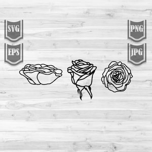 Flower Rose svg | Floral Clipart | Wedding Cutfile | Florist Mom Shirt png | Floral Artist dxf | Flower Shop Monogram | Roses Stencil jpeg