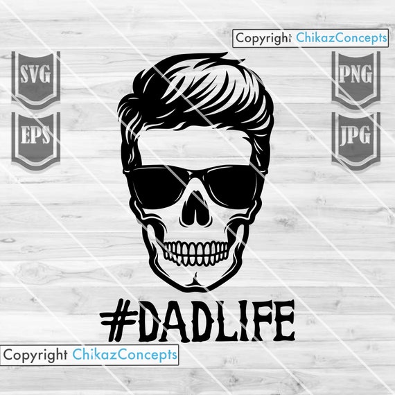 Download Dadlife Skull Svg File Rockabilly Skull Svg Man Skull Etsy