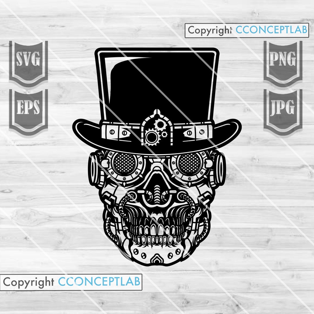 Steampunk Skull Svg Steampunk Svg Steampunk Clipart Steampunk Cut Files