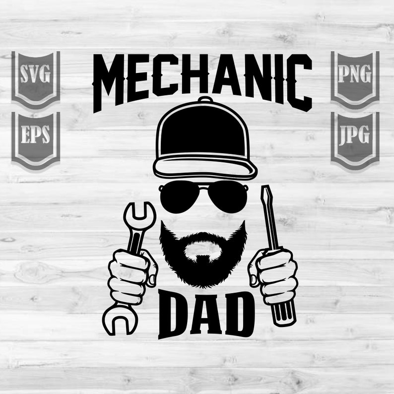 Download Mechanic Beard Dad Svg File Dad life svg Mechanic Shirt | Etsy