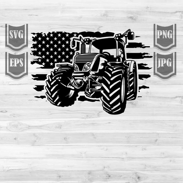 US Tractor svg | Farmlife Shirt png | Farming Cutfile | Machine Operator Stencil | Farm Dad Gift Idea dxf | Trucker Driver Clipart | Farmer