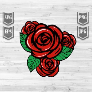 Red Rose svg | Rozen Clipart | Rosebud Cutfile | Bloemenwinkel Monogram | Tuin Bruiloft Stencil | Bloemist Mom Shirt png | Floral Eigenaar dxf