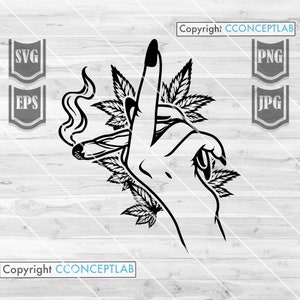 Rauchenden Weed Joint Mittelfinger svg | Cannabis Clipart | Marihuana Blatt Schablone | Kush Life Shirt png | 420 Dope Stoned Cutfile| Hoher Rasta
