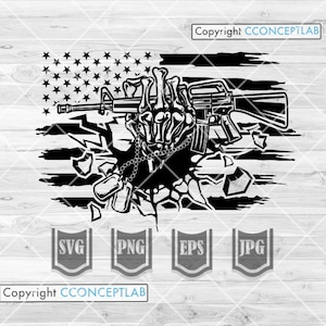 US Veteran Smashing Wall svg | Military Dad Cutfile | Soldier Gift Idea | USA Patriotic Shirt png | 4th of July Clipart | Army Navy Marine