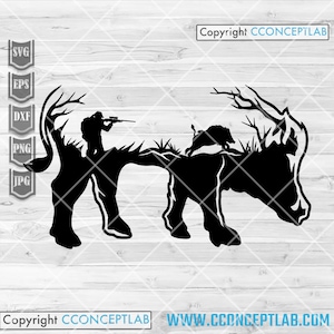 Svg chasse au sanglier | Papa chasseur des cliparts | Pochoir de cochon sauvage | Animaux de la forêt dxf | Filet de découpe de porc | T-shirt cochon noir png | JPEG extérieur | Camper