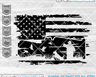US Duck Hunting Scene svg | USA Hunter Dad Clipart | Outdoor Shirt png | Camping View dxf | Camper Cutfile | Camp Life Stencil | Goose jpeg