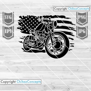Amerikaanse motorfiets svg | Fietser clipart | Ruiter papa cadeau-idee | Eigenaar fietsenwinkel dxf | Motor Cutfile | Sjabloon voor sportritten | Amerikaanse Big Bike Club