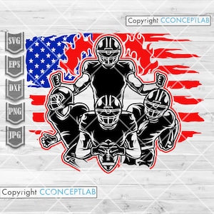 US Flag American Football Svg | Player Clipart | Football Team Cut File | Fan Shirt png | Champion Home Run Schablone | Vollständiger Quarterback dxf