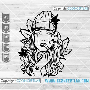 Stoner Chic svg | Rasta Girl Schnittdatei | Dope Queen Schablone | Hohe Diva dxf | Rauchen Joint Clipart | Unkraut Shirt png | Cannabis jpg| Marihuana