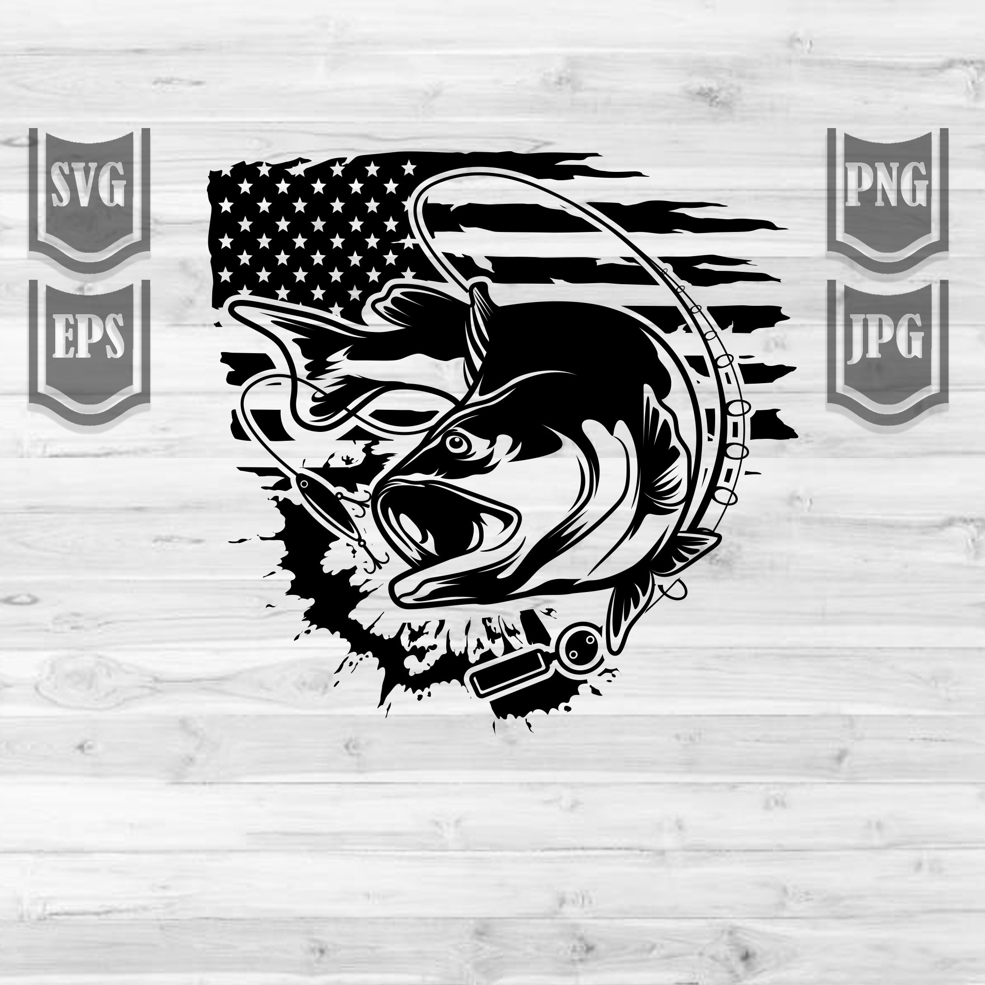 Download Us Bass Fishing Svg File Us Flag Bass Fish Usa Bass Fish Etsy