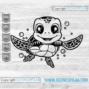 Jolie tortue de mer svg | Coupe-file pour animaux tropicaux | Pochoir Hippie Beach Vibes | Chemise vie insulaire png | Clipart été | Idée cadeau gardien de zoo dxf