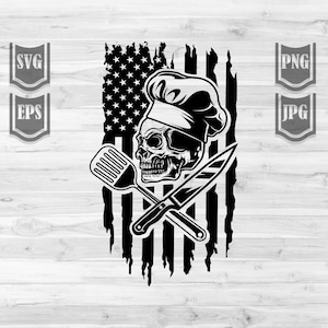 US Chef SKull svg | US Chef svg | Cook svg | Kitchen svg | Chef Clipart | Chef Cutfile | US Grill Master svg | Cooking svg | Cook Clipart