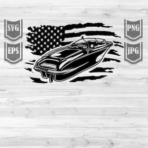 US Speed Boat Clipart || Svg File || Boat Svg || US Speed Boat Svg || US Boat Life Svg || Fishing Boat svg || Boat Clipart | Speed Boat Png